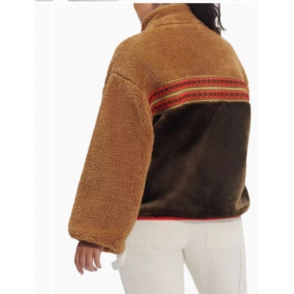 UGG Marlene Sherpa Jacket Heritage Braid Size Medium - Picture 2 of 10